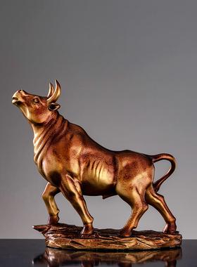 牛气冲天摆件吉祥物办公室桌面客厅家居软装饰品金牛牛年招财工艺