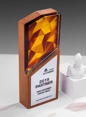 实木奖杯定制木质钻石奖牌定做创意刻字加盟授权牌颁奖纪念品