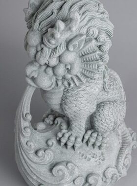 逗兽记 高端档次客厅玄关摆件大气中号青砂石招财吸水兽鱼缸造景
