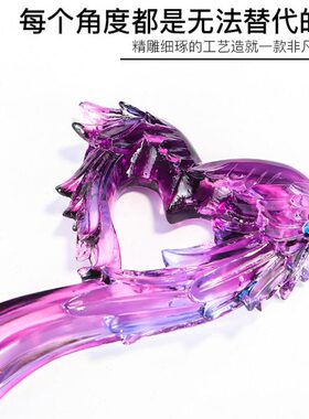 爱心翅膀琉璃水晶奖杯定制定做公益慈善疫情医生护士逆行者纪念品