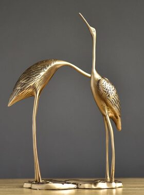 全铜仙鹤创意摆件客厅电视柜玄关酒柜装饰品家居饰品摆设