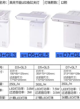 鱼缸灯led防水节能小型照明灯草缸灯水草水族灯管全光谱射灯夹灯