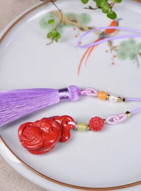 朱砂九子红砂狐狸包挂车挂家中床头摆件保真大人孩子通用2024年火