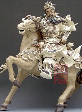 陶瓷工艺品 石湾公仔 千里走单骑 关公
