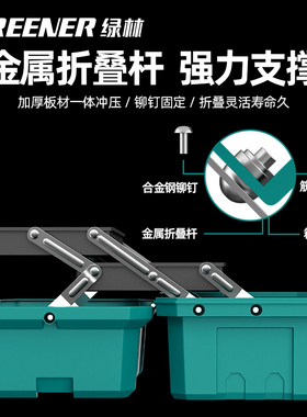 绿林工业级工具箱多功能五金家用大收纳盒收纳车载维修电工手提式