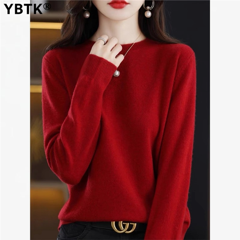 鄂尔多斯市羊绒衫女100%山羊绒圆领针织毛衣秋冬季宽松内搭打底衫,淘宝优惠券,粉丝福利购,淘宝优惠卷