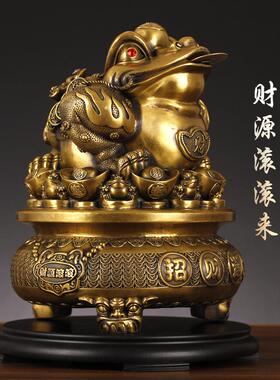 虎年摆件新品厂家招财金蟾聚宝盆财源滚滚家居客厅摆件装饰品