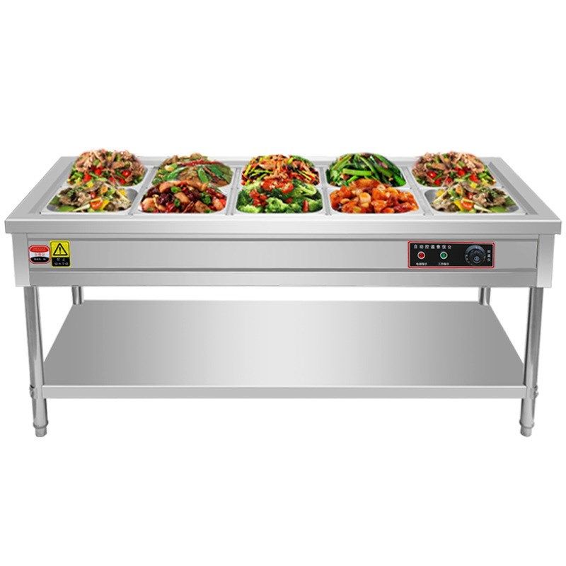 保温售饭台商用快餐车加厚不锈钢多格食堂汤池电加热售菜台保温台,淘宝优惠券,粉丝福利购,淘宝优惠卷