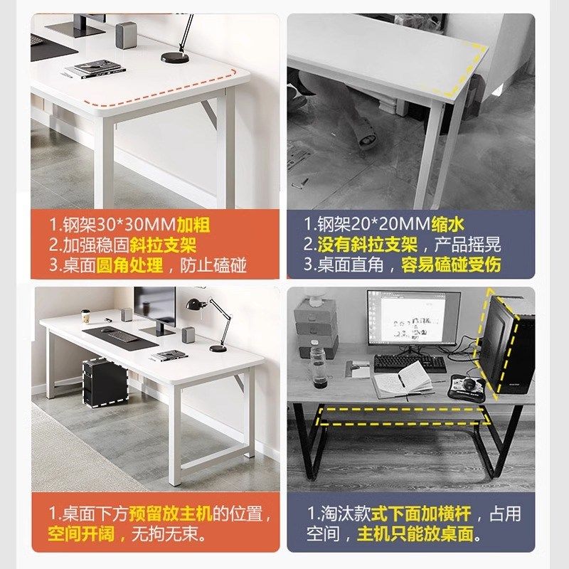 奶油风家用电脑桌台式办公室桌简约现代学生学习写字书桌简易桌子,淘宝优惠券,粉丝福利购,淘宝优惠卷