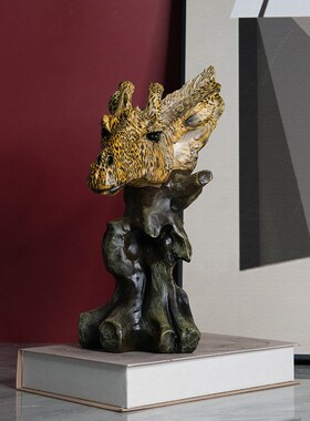 新款创意炫彩豹子动物树脂工艺品摆件家居客厅桌面电视柜装饰礼品