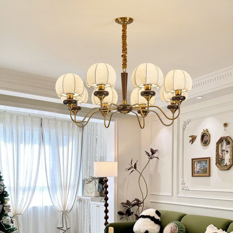 南洋风美式全铜中古风客厅吊灯布艺花纹卧室灯复古餐厅灯餐厅灯具,淘宝优惠券,粉丝福利购,淘宝优惠卷