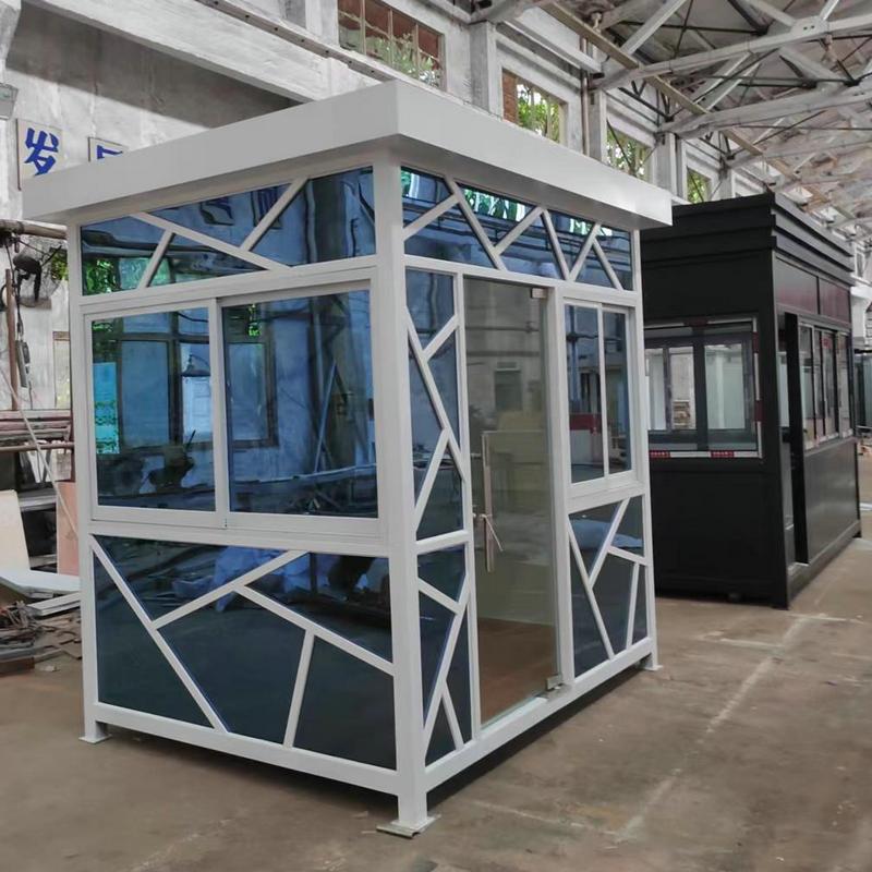 玻璃岗亭户外站台岗亭售楼处迎宾保安亭门卫室可移动值班形象岗亭 - 图1