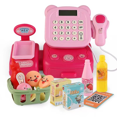 儿童多功能收银机玩具女孩过家家卡通超市收银台4-6岁生日礼品 - 图3