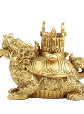 纯铜三元及第龙龟摆件龙龟背管帽 学习家居桌面创意装饰品摆件