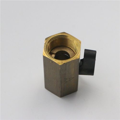 正品埃美柯双内丝球阀Q11X黄铜迷你小体黑柄铜芯阀门短款加厚256 - 图1