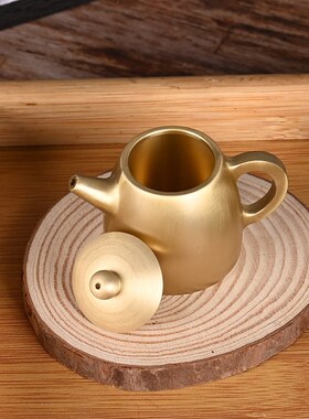 把把壶胡手把件黄铜迷你可爱小茶壶装饰小摆件胡牌打麻将盘玩
