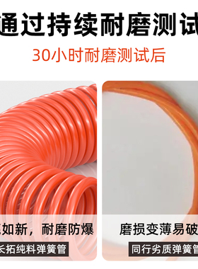 弹簧气管PU6mm排气管螺旋可伸缩气泵空压机吹尘枪高压气管6X4 8X5