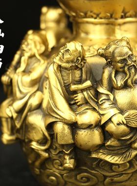 铜葫芦摆件八仙葫芦开盖葫芦八仙过海葫芦工艺品家居店铺装饰摆件