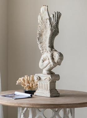 BJ欧式法式覆古树脂人物雕塑摆件家居饰品客厅玄关陈列装饰品