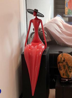 家之源轻奢抽象玻璃钢人物艺术摆件入户玄关客厅酒店前台售楼门市