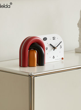 Mndeld法式奶油风客厅桌面摆件办公家居玄关电视柜座钟装饰品