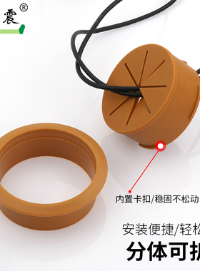 电脑桌书桌面线孔盖板办公桌过线盒圆形洞装饰盖圈穿线盒出线孔