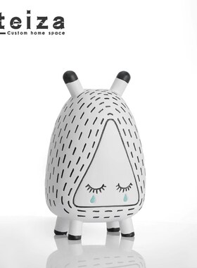 Oteiza简约现代创意卡通可爱大眼猫摆件样板间儿童房客厅树脂装饰