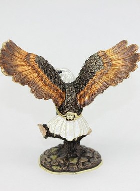办公室摆件金属工艺品珐琅彩大鹏展翅老鹰家居小摆件书房装饰品