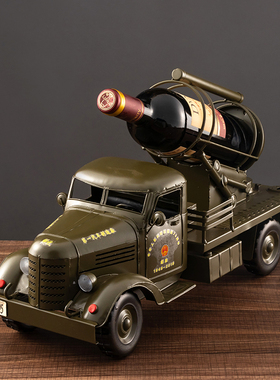 创意红酒架摆件家用装饰品酒柜装饰红酒杯K收纳架解放卡汽车红酒