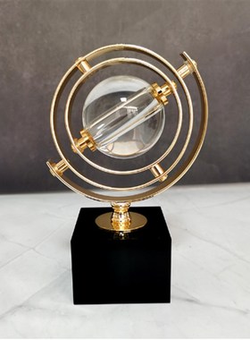 创意轻奢地e球仪水晶摆件样板房售楼处桌面办公桌软装饰品工艺品