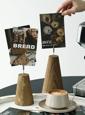 桌面装饰摆件 咖啡角装饰卡片 客厅茶几软装布置 创意原木装饰品