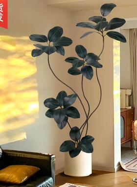 仿真绿植橡皮树大型客厅落地摆件高端装饰品室内沙发旁假植物真花