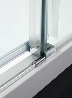 一字型极简极窄移门不锈钢干湿分离卫生间玻璃隔断淋浴房金康兴