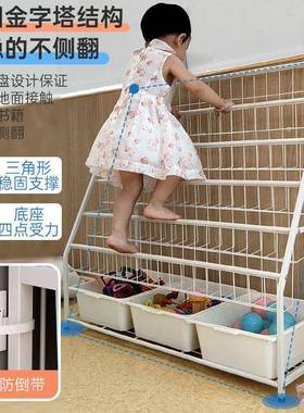 儿童书架宝宝绘本架家用一体落地置物架可移动简易书柜玩具收纳架
