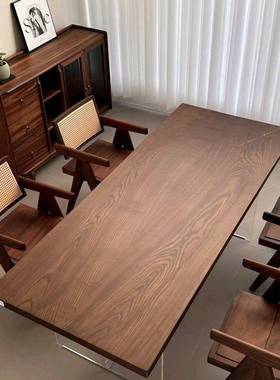 北美黑胡桃木FAS级实木板白蜡木樱桃木餐桌大板书桌升降桌桌面板