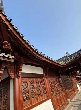 实木仿古门窗花格玄关中式屏风隔断花格子推拉门木质雕花木门老旧