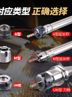 数控刀柄延长杆ER螺帽加厚 ER11-ER16-ER20-ER25-ER32ER40UM