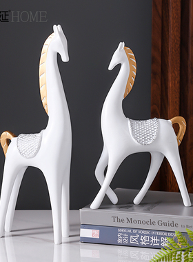 轻奢高档马摆件客厅装饰品家居办公室桌J面酒柜电视柜工艺品摆设