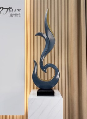 玄关装饰品摆件现代简约轻奢办公室样板间客厅电视柜抽Z象艺术雕