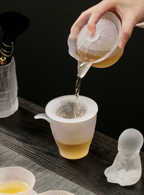 古法冰冻烧茶具套装家用玻璃功夫茶杯日式茶壶琉璃办公室会客泡茶