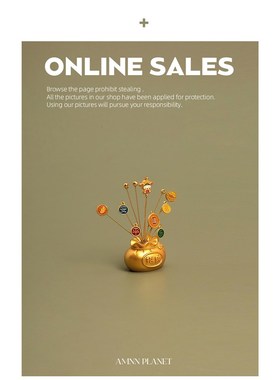 AMNN 中国风创意招财树财神摆件国潮桌面玄关车载中控台喜庆摆饰