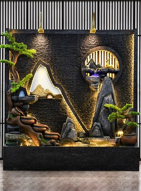 水幕墙流水屏风摆件室内办公室循环水鱼池景观装饰品庭院花园布置