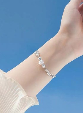 三生纯镀银e轻奢手链多层手链手链礼物送闺蜜女生三世银森系手链