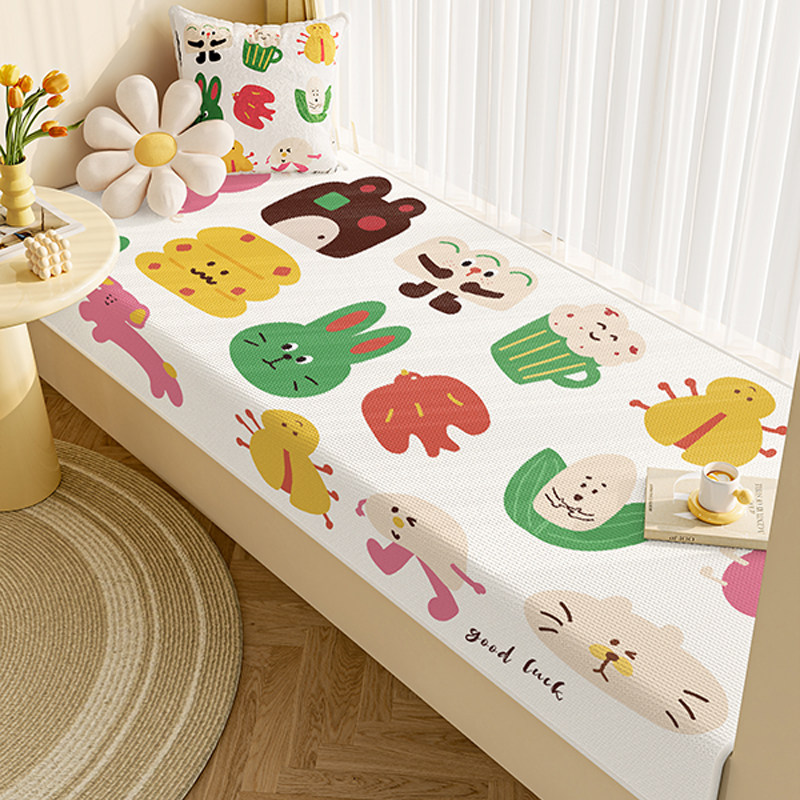 Cartoon ice silk bay window mat window sill mat bedroom bedroom four-season universal cushion summer balcony cool mat mat