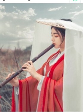 武侠古风斗笠帽特色手工艺竹编织沙笠汉服摄影写真女侠遮容面纱帽