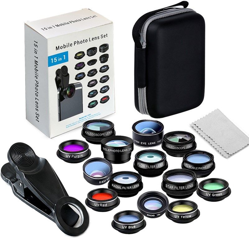 LIGINN立见多功能十五合一手机镜头高清广角鱼眼通用拍摄镜头套装,淘宝优惠券,粉丝福利购,淘宝优惠卷