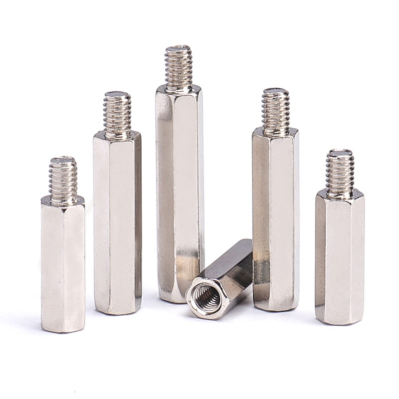 Heirloom plated black hexagonal single-head column nickel-plated isolation hexagonal column chassis motherboard screw column blue zinc single-pass stud