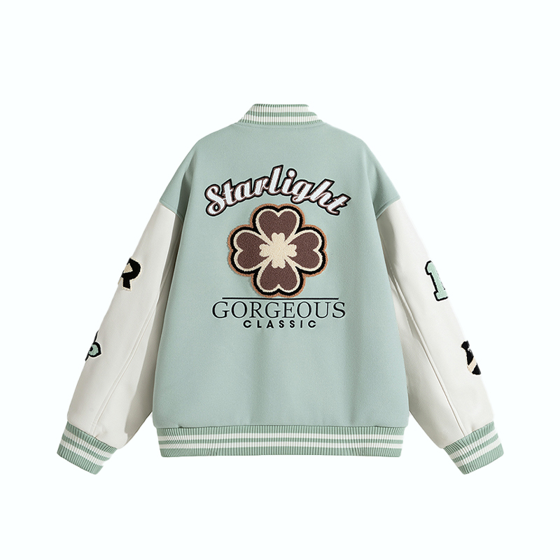 DESIGNSECRETS  25FW菱形绣花美式运动棒球服外套男女情侣夹克潮 - 图0