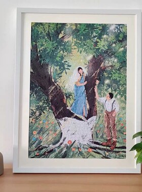 拼图框片实木白色黑色现代挂墙裱框卡纸相框