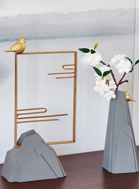 新中式禅意家居摆设样q板房间室内软装视品酒店客厅电视柜玄关摆